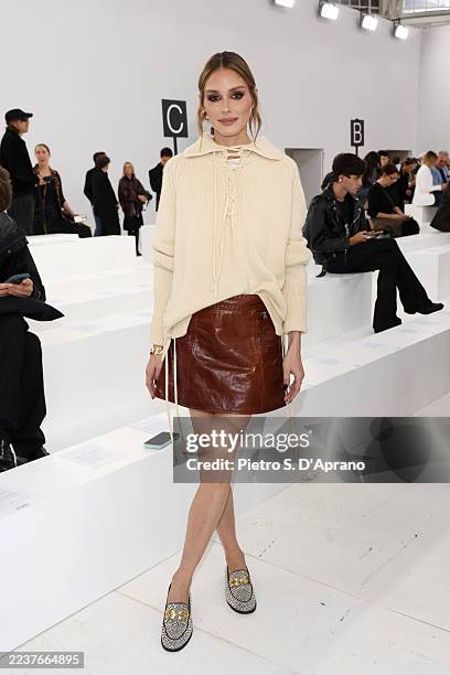 Olivia Palermo attends the Ermanno Scervino fashion show during the Milan Womenswear Spring/Summer 2026 on September 27, 2025 in Milan, Italy.