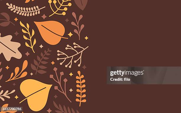 autumn fall leaves abstract background frame border edge - canopy stock illustrations