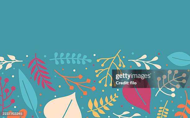 autumn fall leaves abstract background frame border edge - vector tree canopy stock illustrations