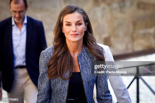Queen Letizia of Spain visits Palacio Real de Olite on September 27, 2025 in Navarra, Spain.