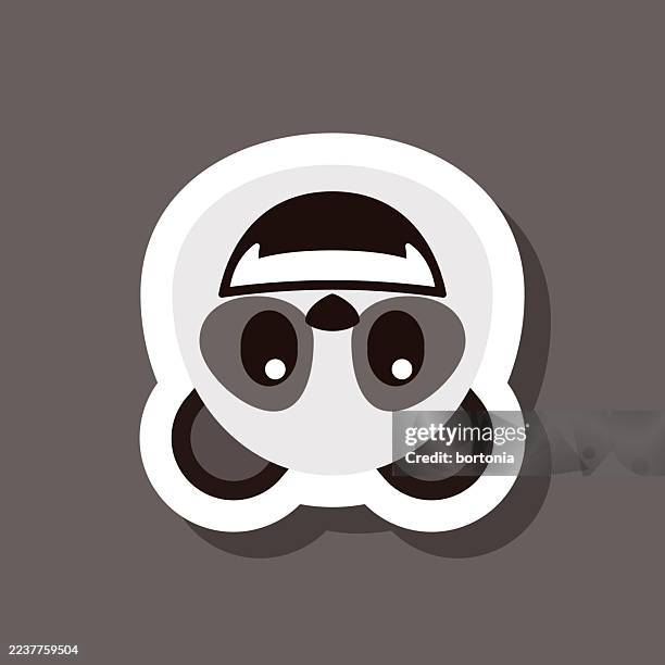 upside down smiling panda bear emoji sticker - upside down stock illustrations