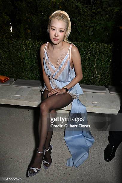 Rosé at the Saint Laurent fashion show as part of Spring/Summer 2026 Paris Fashion Week held at Fontaine du Trocadéro on September 29, 2025 in Paris,...