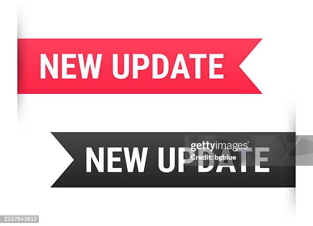 new update - banner, bookmark, ribbon, label on white background - bookmark stock illustrations