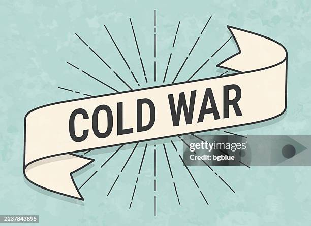 cold war - banner in retro vintage style - old textured paper - cold war stock illustrations