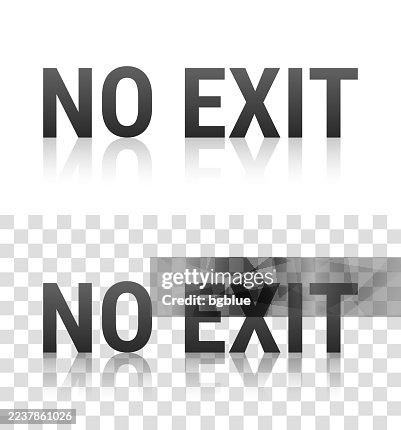 No Exit - Text with reflection on transparent background No Exit - Text with reflection on transparent background