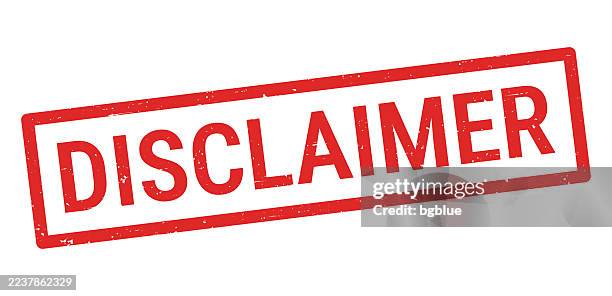 disclaimer - red rubber stamp on white background - disclaimer stock illustrations