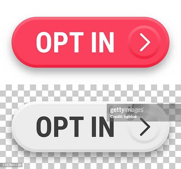 opt in - 3d click web buttons on blank background - subscribe button stock illustrations