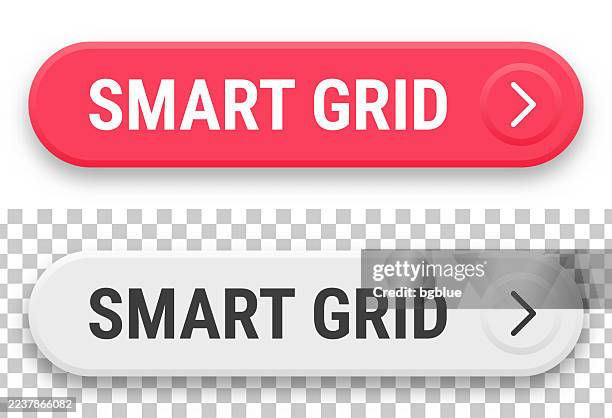 smart grid - 3d click web buttons on blank background - electrical box stock illustrations