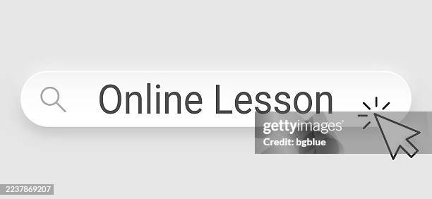 online lesson - search bar with cursor on blank background - virtual school logo stock illustrations