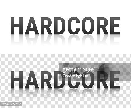 Hardcore - Text with reflection on transparent background Hardcore - Text with reflection on transparent background