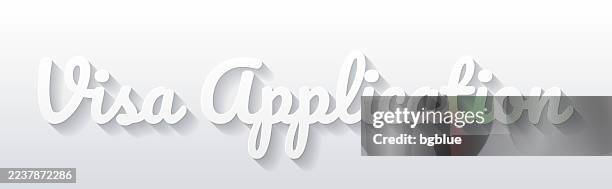 visa application - flat design with paper cut effect on blank background - visa application stock illustrations