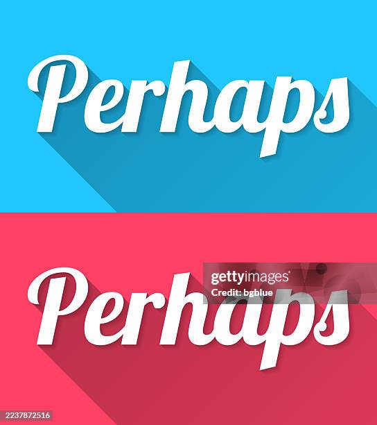 perhaps - flat design with long shadow on blue and red background - possible stock illustrations
