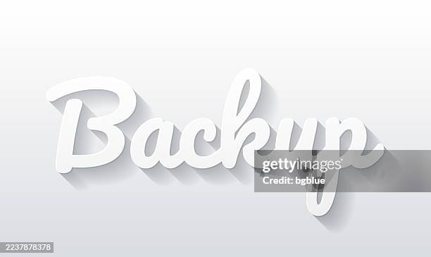 backup - flat design with paper cut effect on blank background - replacement stock illustrations