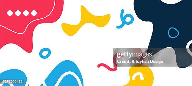 liquid style colorful pastel abstract background with geometric elements vector - child pattern backgrounds stock illustrations