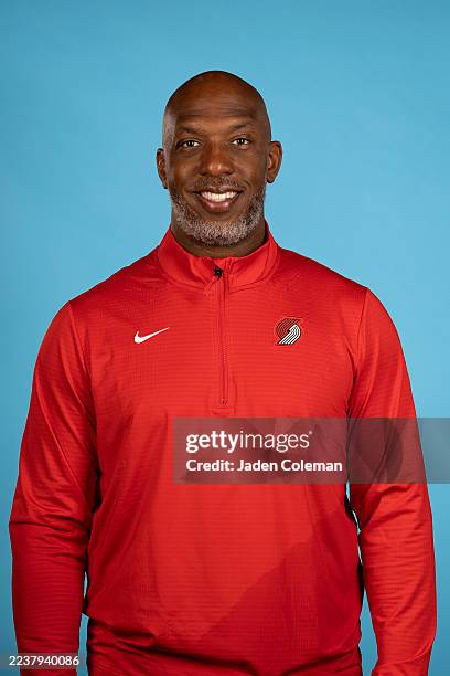 Chauncey Billups of the Portland Trail Blazers poses for a head shot during NBA Media Day on September 29, 2025 at the Moda Center in Portland,...