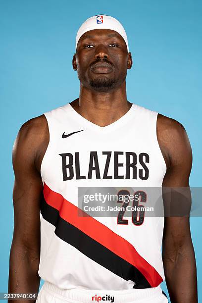 Duop Reath of the Portland Trail Blazers poses for a head shot during NBA Media Day on September 29, 2025 at the Moda Center in Portland, Oregon....