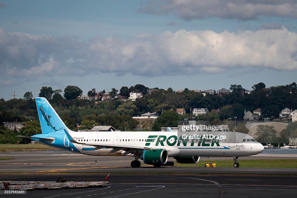 Frontier Airlines at Boston Logan Airport