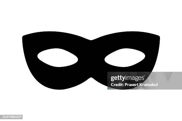 black mask icons isolated on white background - thief stock pictures, royalty-free photos & images