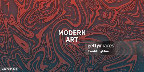 liquid background with red gradient - trendy design - dark gray marble background stock illustrations