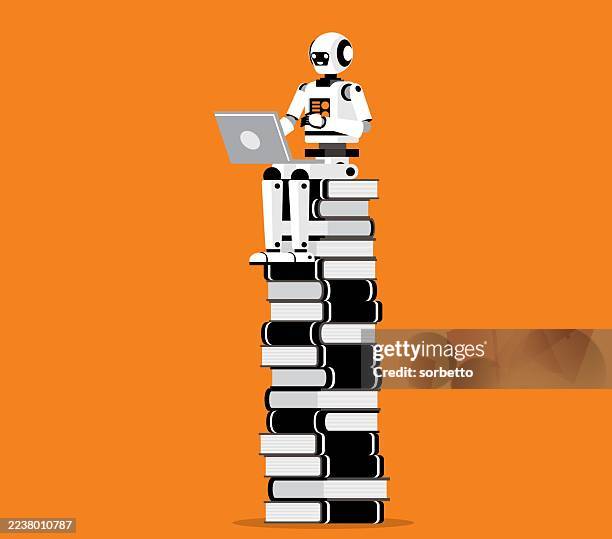 robot - research - multitasking computer stock illustrations