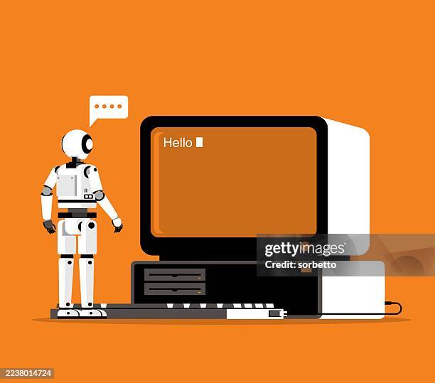 technology evolution - mainframe stock illustrations