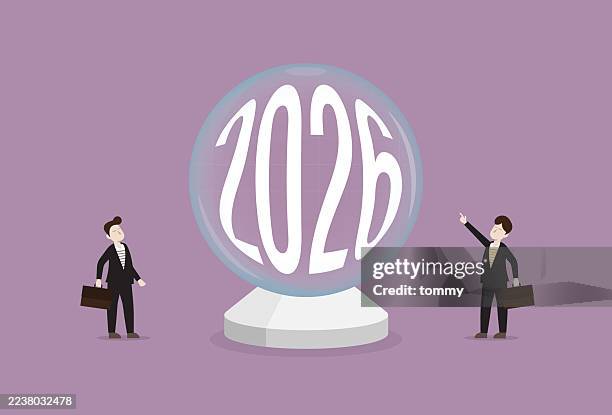 2026 forecasting for business strategy and planning - crystal ball stock illustrations