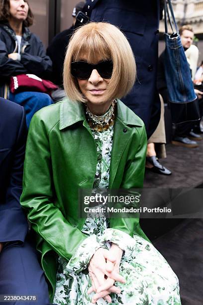 British journalist and editor Anna Wintour guest at Salvatore Ferragamo Fashion Show at Milan Fashion Week Women's Collection Spring Summer 2026....