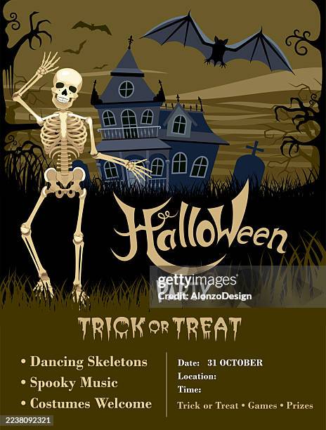 dancing skeleton on halloween stage – spooky vector illustration. - dancer stage stock illustrations
