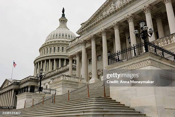 View of the U.S. Capitol on September 29, 2025 in Washington, DC. Senate Minority Leader Charles Schumer , Senate Majority Leader John Thune ,...