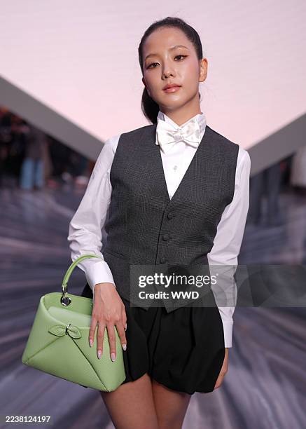 Jisoo at the Christian Dior fashion show as part of Spring/Summer 2026 Paris Fashion Week held at Les Tuileries on October 01, 2025 in Paris, France.