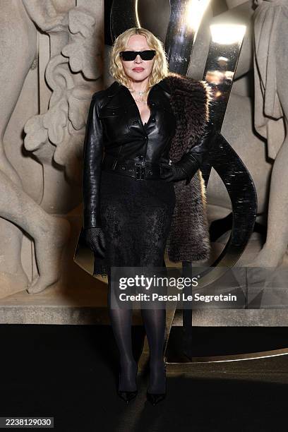 Madonna attends the Saint Laurent Womenswear Spring/Summer 2026 show as part of Paris Fashion Week on September 29, 2025 in Paris, France.
