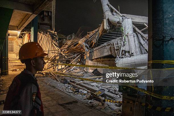 General view at a collapsed building Islamic Boarding School Al Khoziny on September 30, 2025 in Sidoarjo, East Java, Indonesia. Islamic Boarding...