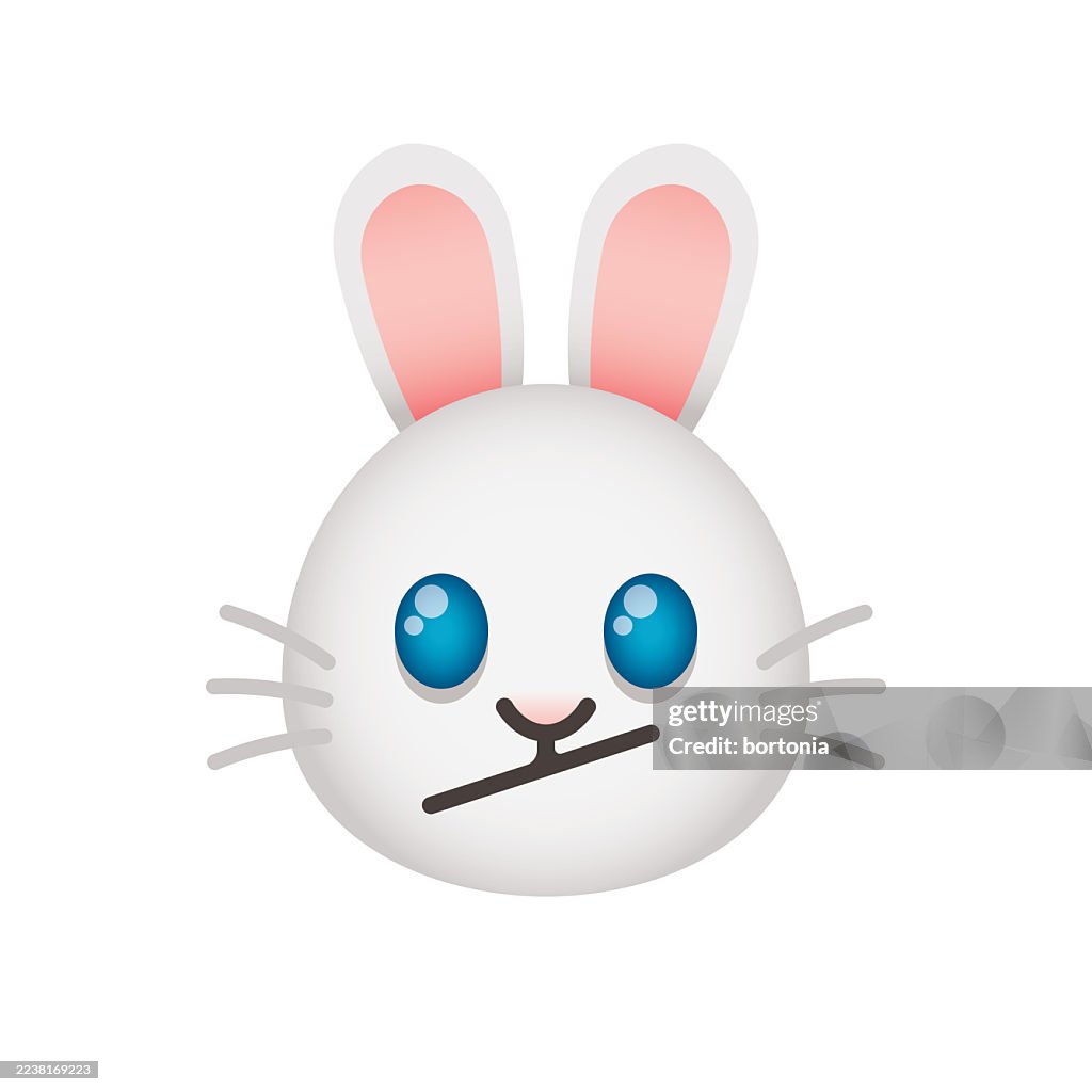 Skeptical Bunny Rabbit Emoji Sticker