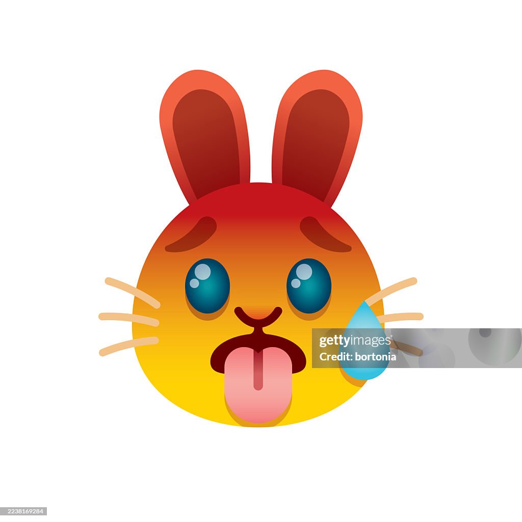 Overheated Bunny Rabbit Emoji Sticker