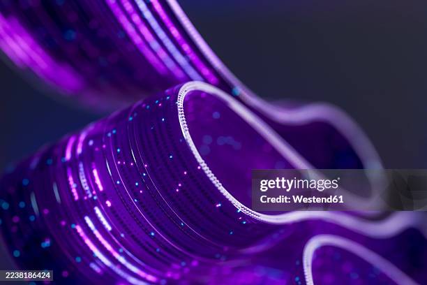 abstract 3d neon optical fiber stream data flow visualization - fibre optic abstract stock illustrations