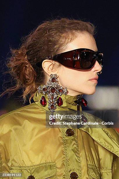 Model walks the runway during the Saint Laurent Womenswear Spring/Summer 2026 show as part of Paris Fashion Week on September 29, 2025 in Paris,...