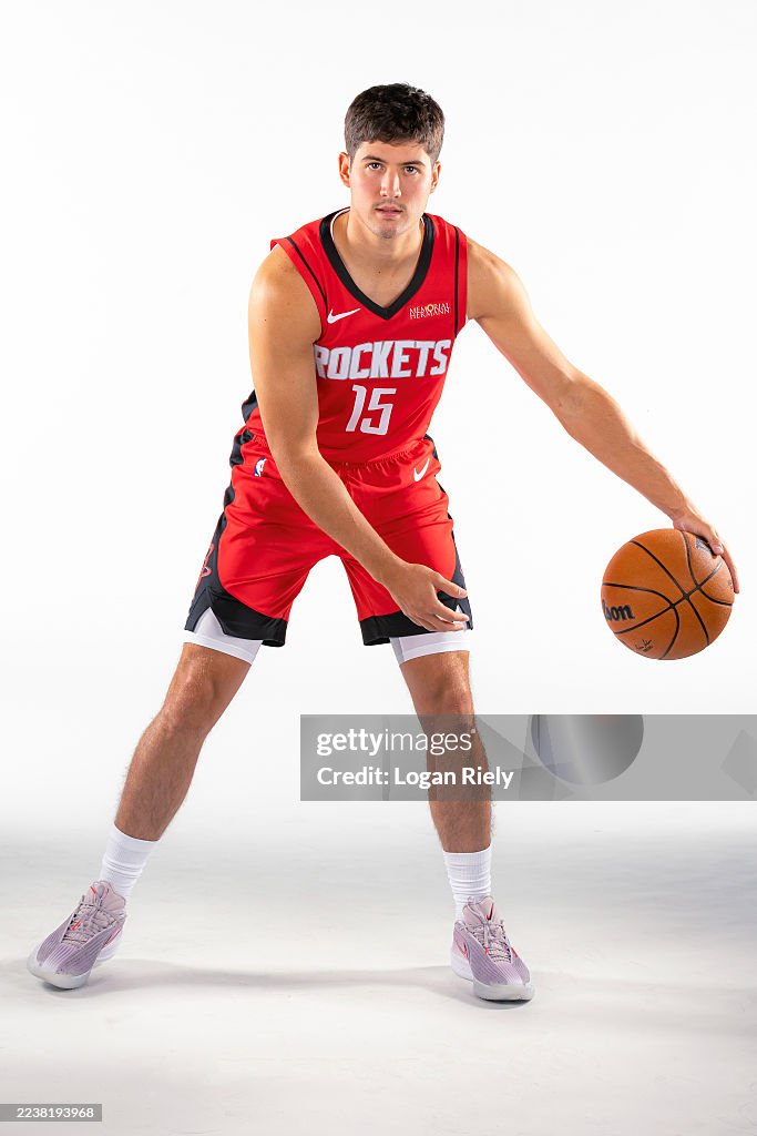 Sheppard Houston Rockets Reed Sheppard of the Houston Rockets poses for a portrait during ...