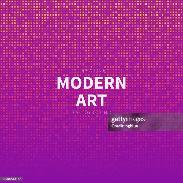 abstract orange halftone background with dotted - trendy design - pink sequins stock illustrations