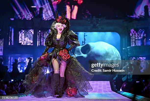 Lady Gaga performs on stage at The O2 Arena on September 29, 2025 in London, England.