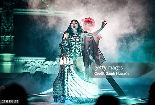 Lady Gaga performs on stage at The O2 Arena on September 29, 2025 in London, England.
