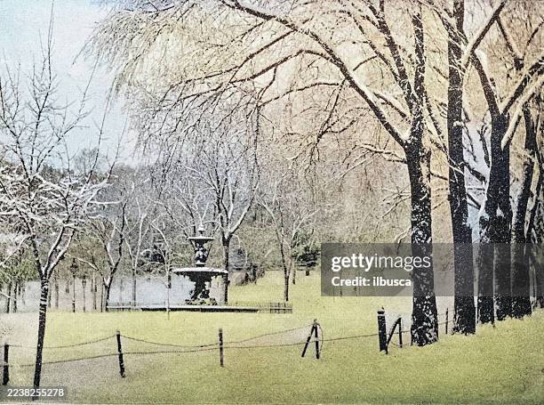 Antique Photograph Winter In Boston High-Res Vector Graphic