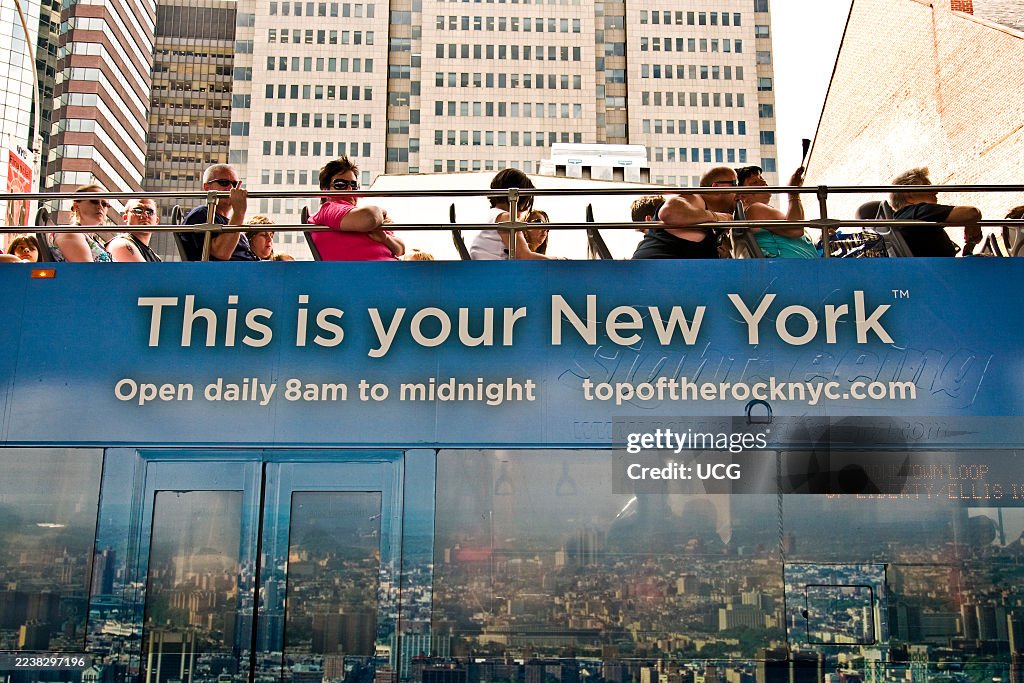 Tourists on bus. manhattan. new york city. usa. america
