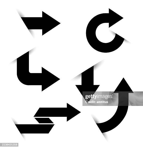 arrows set - explore data stock illustrations