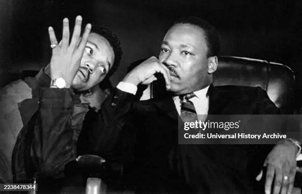 Civil Rights leader, Jesse Jackson with Dr Martin Luther King, 1966.