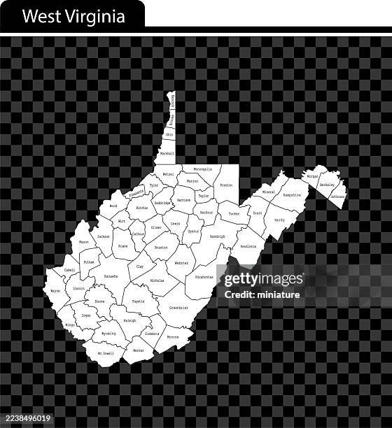 west virginia map - west-virginia-county-map stock illustrations