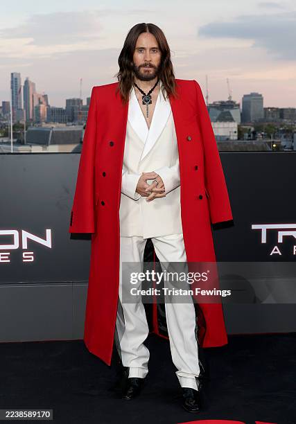 Jared Leto attends the UK sneak peek of "Tron: Ares" on October 01, 2025 in London, England.