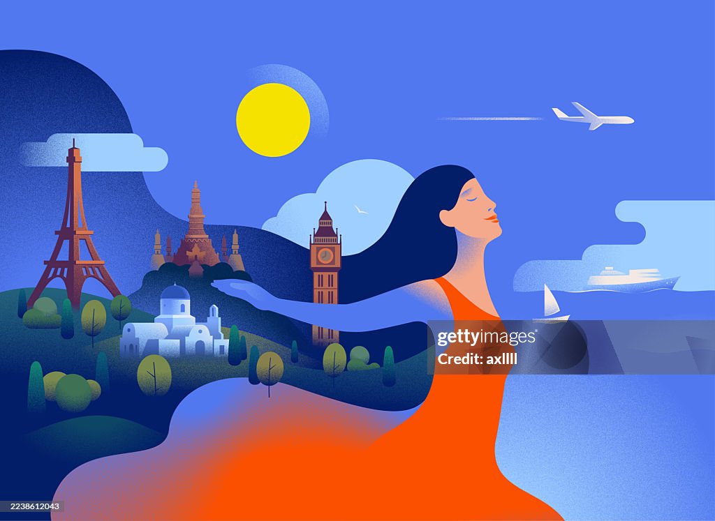 Travel Cities Woman Summer Dress