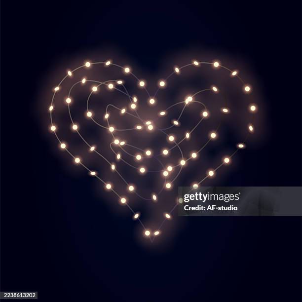 stockillustraties, clipart, cartoons en iconen met heart led lights - led-lampje