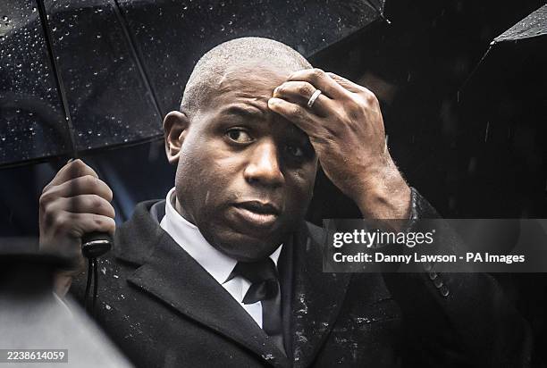 Deputy Prime Minister and Justice Secretary David Lammy attending a vigil on Middleton Road in Crumpsall, Manchester, after two people died in a...