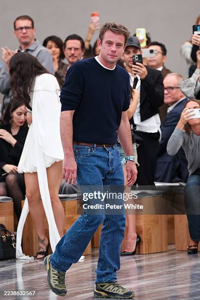Jonathan Anderson walks the runway during the Christian Dior Womenswear Spring/Summer 2026 show as part of Paris Fashion Week on October 01, 2025 in...